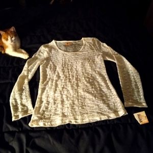Off White, lacy Top.  XL.  Mudd